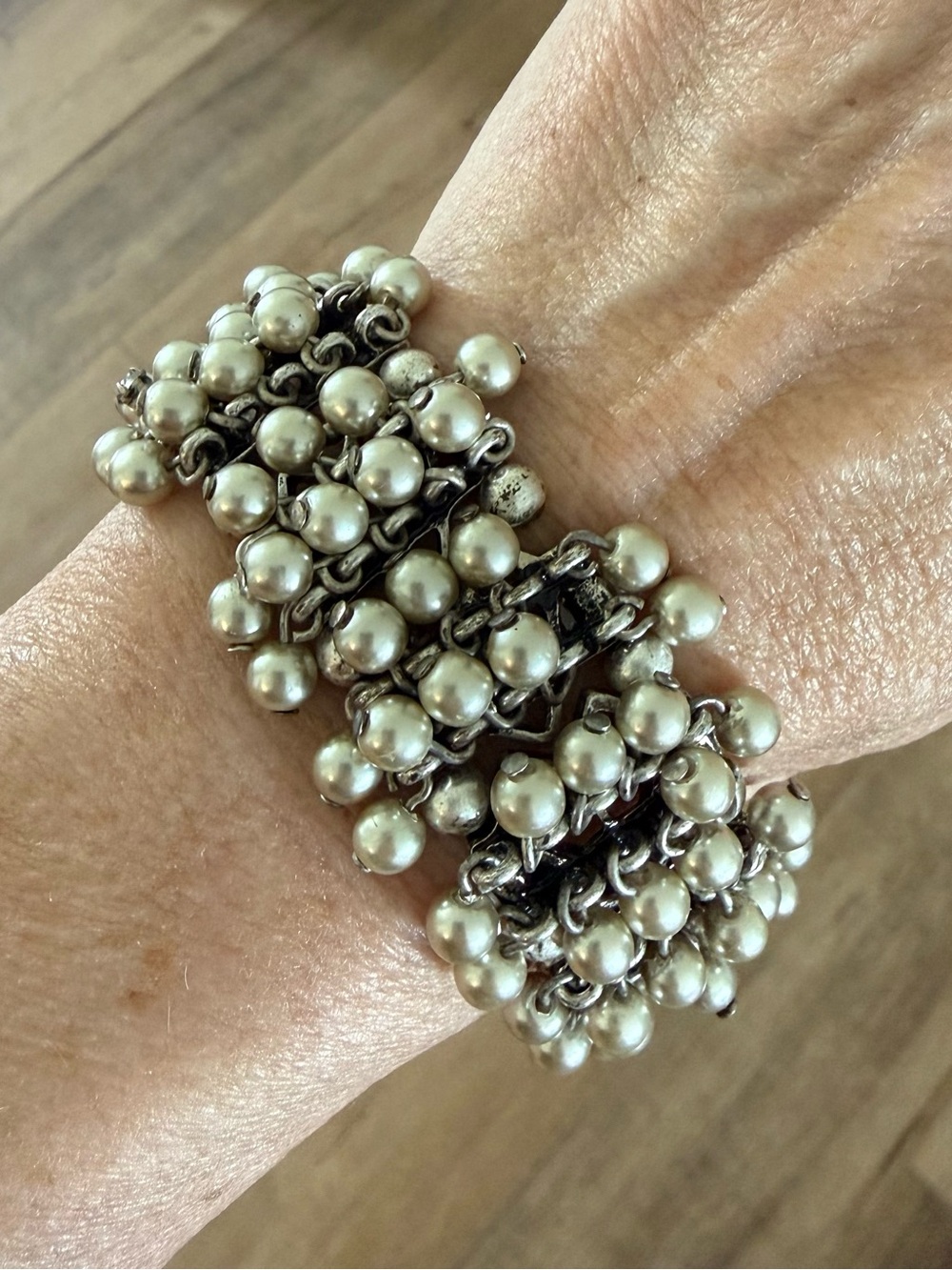 Silver Cluster Stretch Bracelet by J Crew
